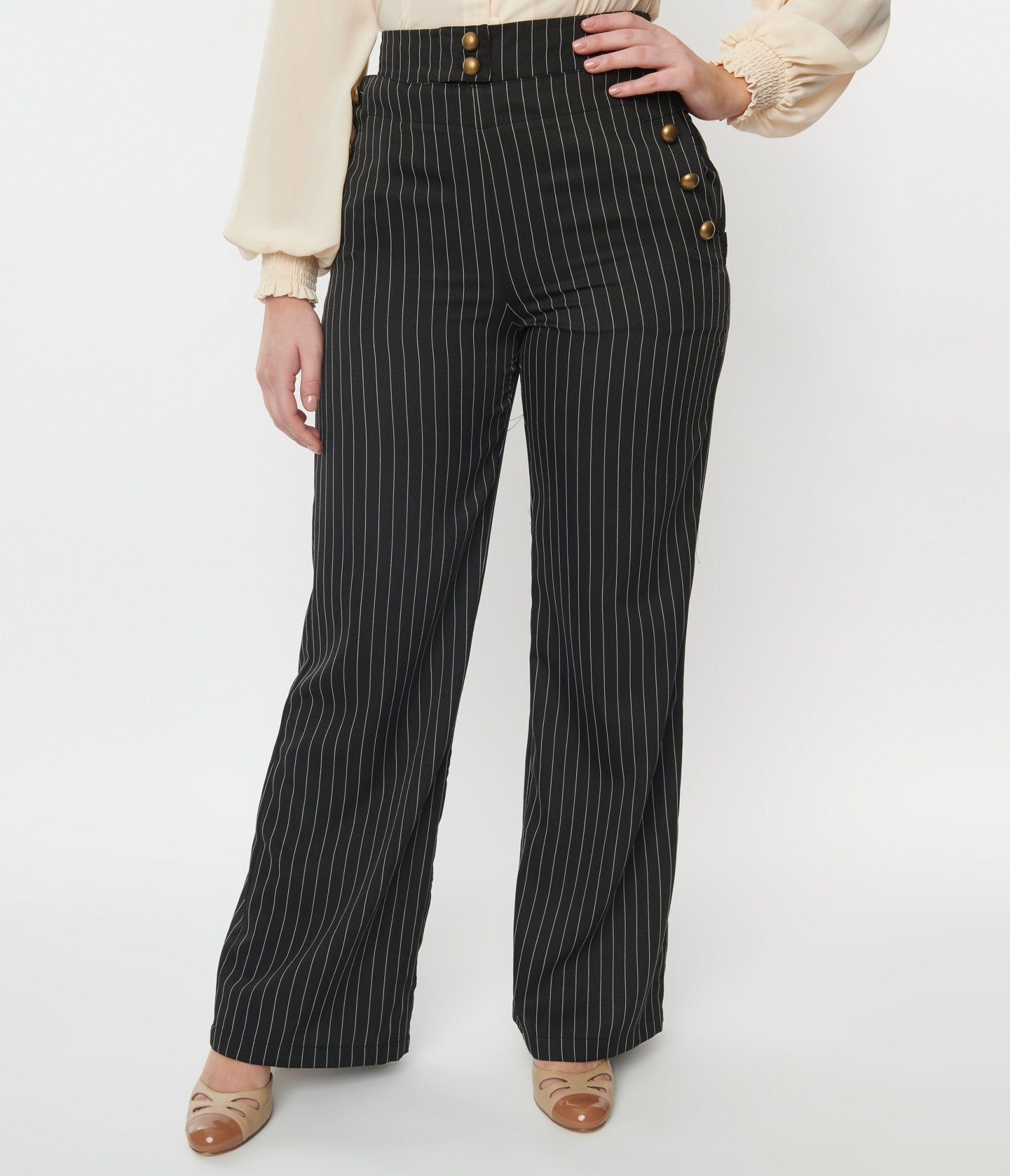 Black Pinstripe Women's Tailored Trousers | Tango Pants – conDiva